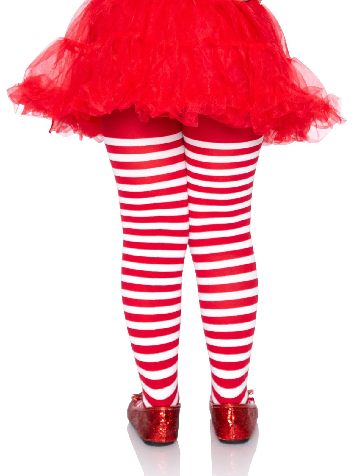 Children's Striped Tights - Red/White