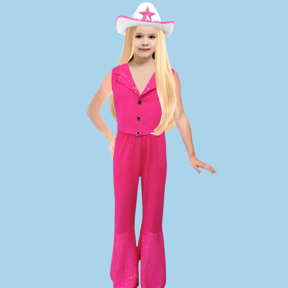 Barbie child costume cowboy pink