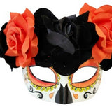 Mask - Day of the Dead Black/Red Flowered Eye Mask