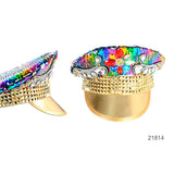 Deluxe Sequin Festival Hat - Rainbow Gold Studded
