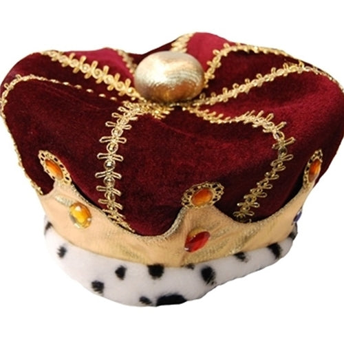 plush red velvet crown king queen royal 