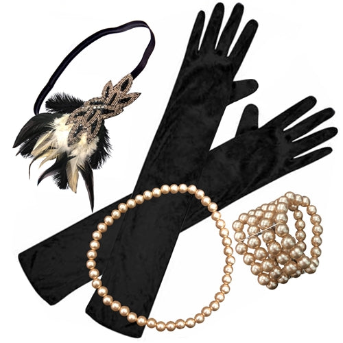 1920s flapper gangster downton abbey gloves pearls 