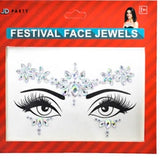 Festival Face Jewels - Silver Flowers