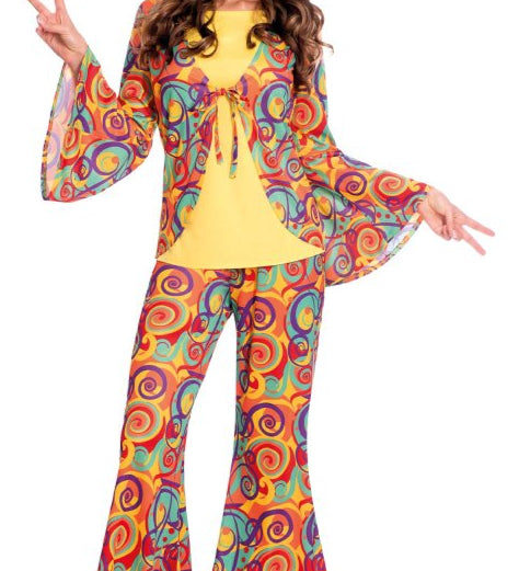 hippy woman disco 1970s costume 1960s forrest gump 60s woodstock 