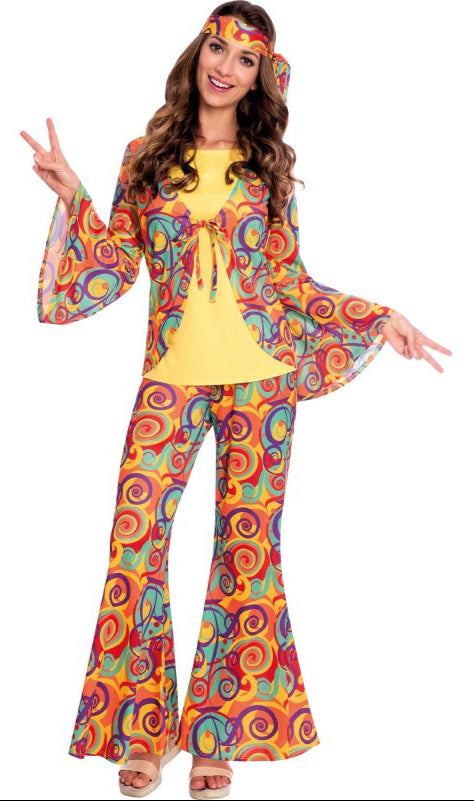 hippy woman disco 1970s costume 1960s forrest gump 60s woodstock 