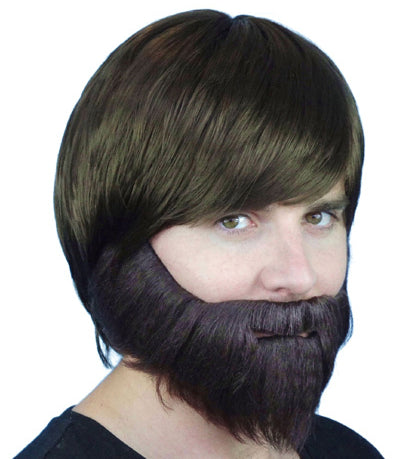 beard and mo moustache brown