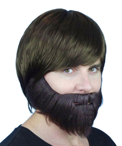 beard and mo moustache brown