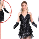 Adult - Sequin Tassel Dress - Black