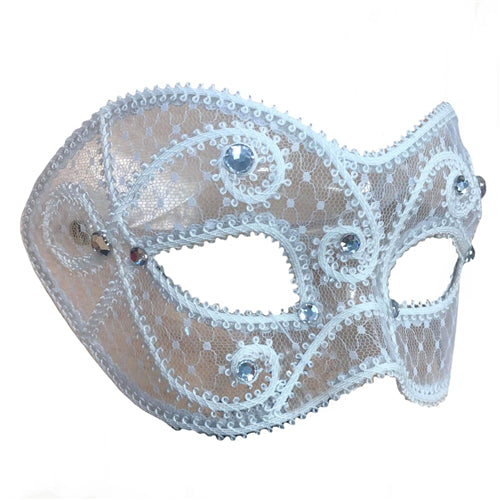 Mask - White Lace Design