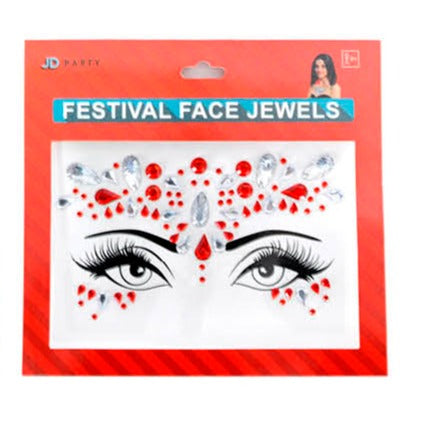 Festival Face Jewels - Red