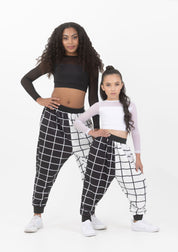 GEO PRINT HAREM PANTS hip hop costume