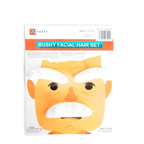 Bushy Facial Hair Set - White