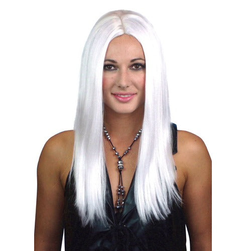 long white centre part wig 