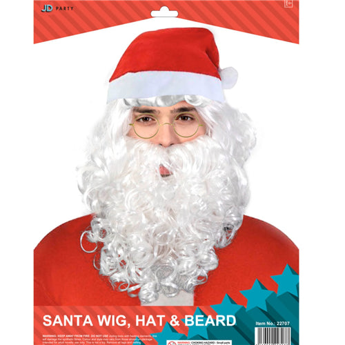 Santa Wig, Hat & Beard Set