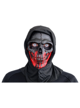 Black and Blood Red Skull Hooded Mask