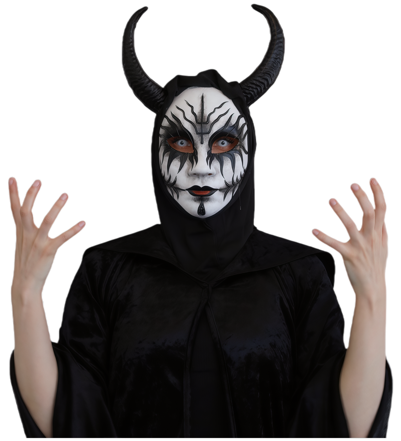 hooded mask halloween evil queen woman