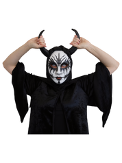 Evil Woman Hooded Mask with Horns