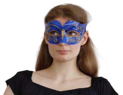 blue gold masquerade mask