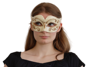 cream and gold masquerade mask