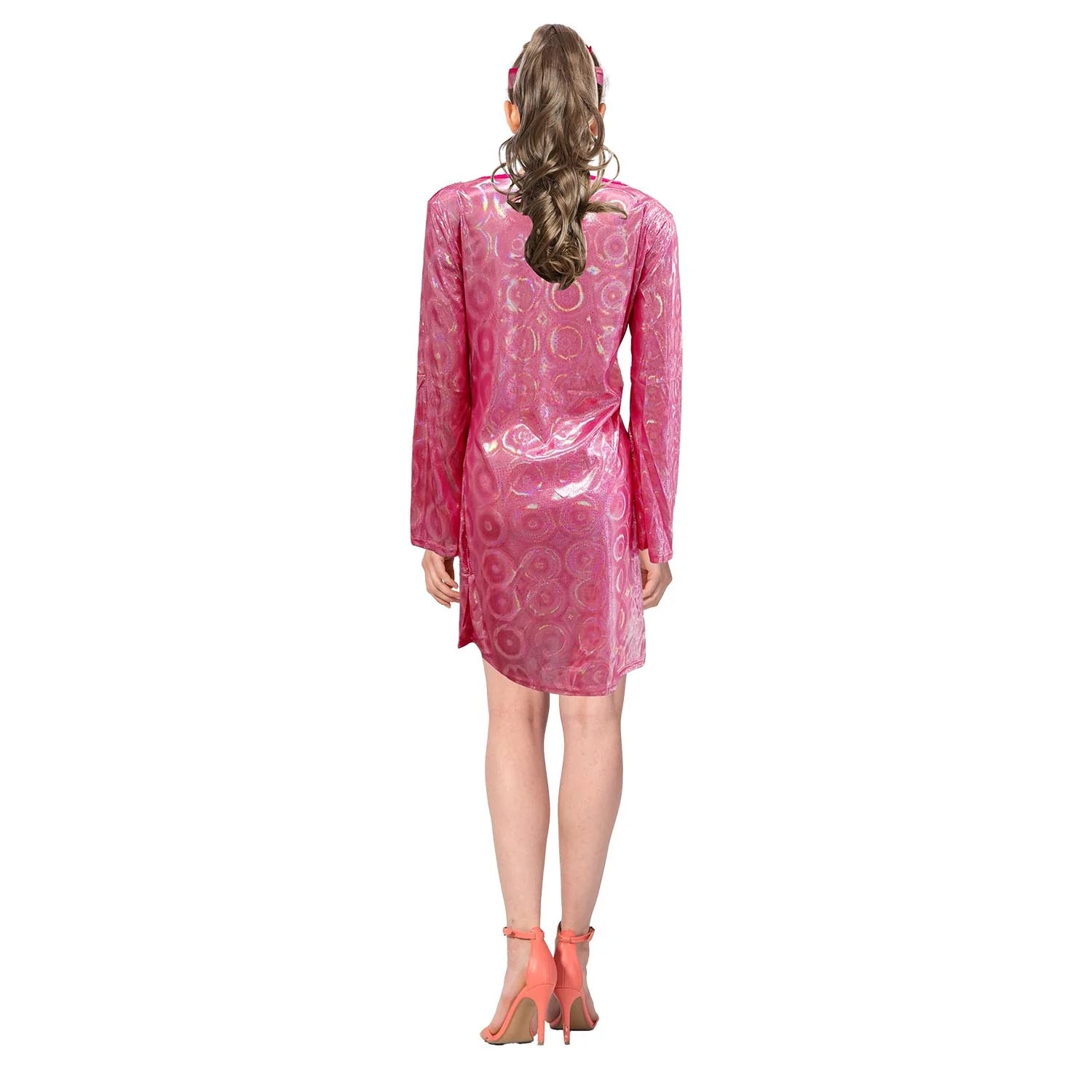 Adult 70s Disco Girl Dress Pink