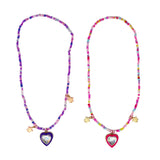 BFF Sparkle Heart Bestie Necklace Set