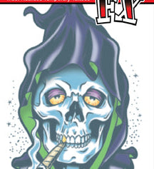 tattoo temporary reaper biker prisoner halloween horror fancy dress up party