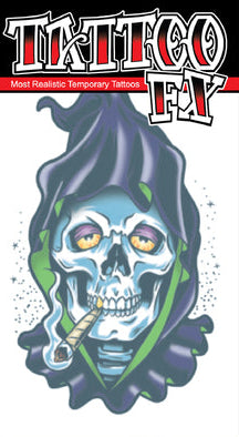 tattoo temporary reaper biker prisoner halloween horror fancy dress up party