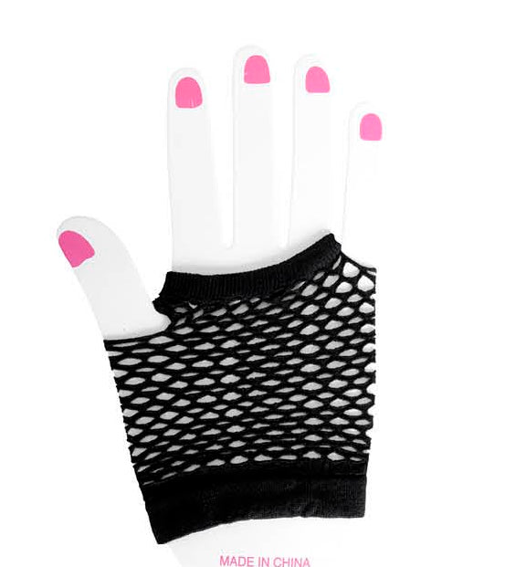 fingerless fishnet gloves 1980s 80s Madonna punk Cyndi Lauper character fancy dress up costume fun cancan moulin rouge chorus