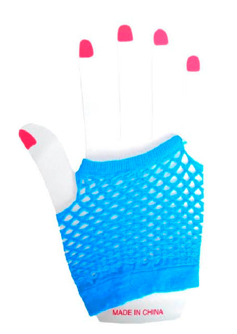 fingerless fishnet gloves 1980s 80s Madonna punk Cyndi Lauper character fancy dress up costume fun bride cancan chorus moulin rouge neon