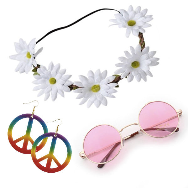 trippy hippy daisy 1960s 1970s festivals 
