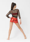 Long Sleeve Fishnet Crop Top studio 7 dance costume