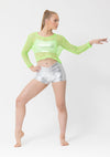 Long Sleeve Fishnet Crop Top studio 7 dance costume