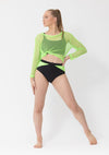 Long Sleeve Fishnet Crop Top studio 7 dance costume