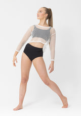 Long Sleeve S7 Fishnet Crop Top
