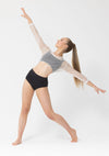 Long Sleeve Fishnet Crop Top studio 7 dance costume