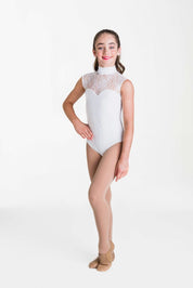 Deco Lace Leotard - White