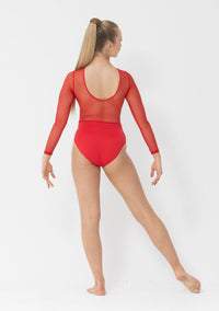 Kylie Mesh long sleeve Leotard dance costume