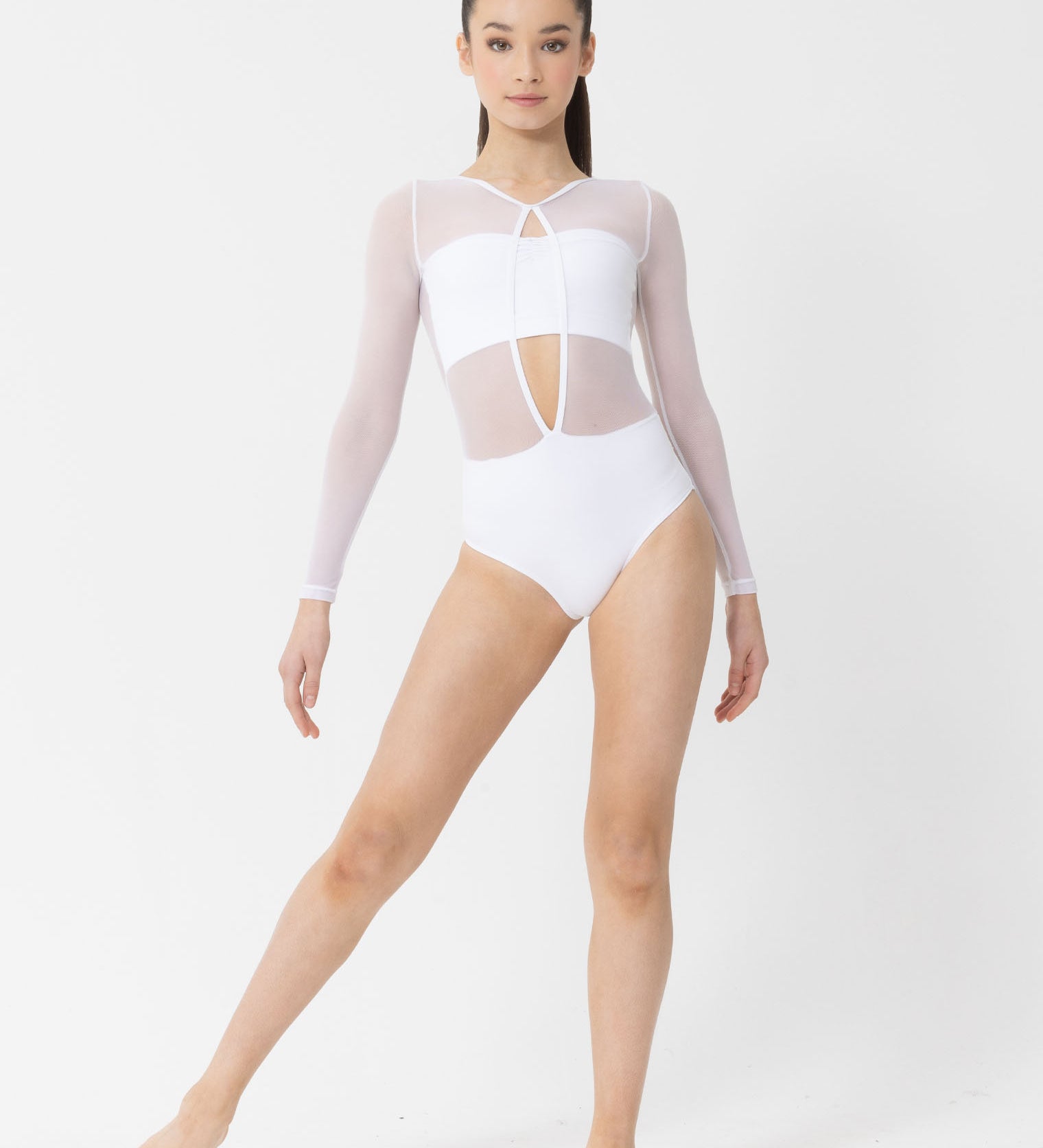 Kylie Mesh long sleeve Leotard dance costume