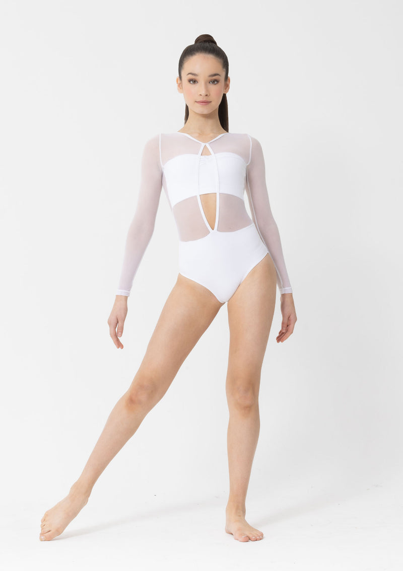 Kylie Mesh long sleeve Leotard dance costume