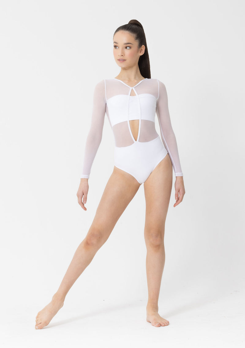 Kylie Mesh long sleeve Leotard dance costume