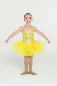 Yellow Sequin Tutu Dress
