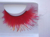 Eyelash - Red Feathery W/Silver Tinsel