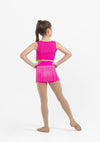 hot pink tassel shorts dance costume