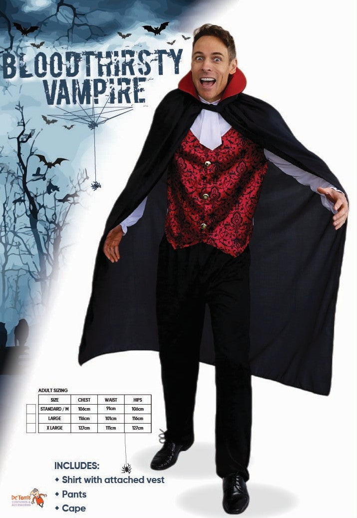 Blood Thirsty Vampire - Adult Costume