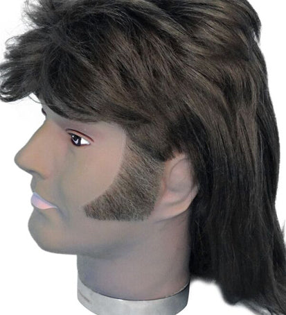 Sideburns Thick Curved period vintage Abraham lincoln Rhett Butler colonial victorian edwardian 1800s bridgerton professional human facial hair lace-backed application