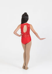 red sequin leotard dance costume