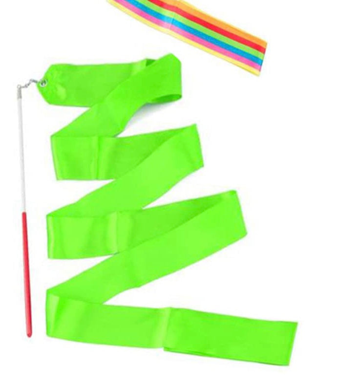 Lime green rhythmic gymnastics ribbon