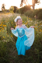 Frozen Elsa Ice Queen Dress with Cape 