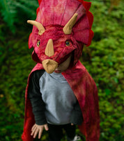 Red Triceratops Hooded Cape