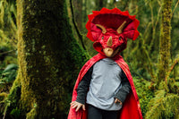 Red Triceratops Hooded Cape